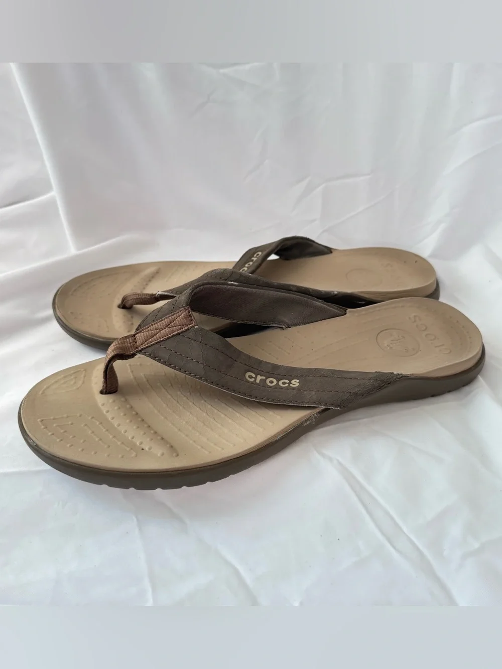 Crocs Mens Yukon Vista II LiteRide Flip-Flop Sandal Espresso Lightweight Sz 11